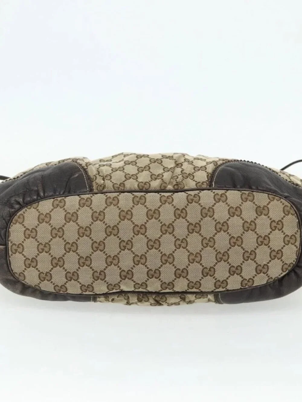 GUCCI GG Canvas Histeria Tote Bag Beige Gold 211954 Auth 175958